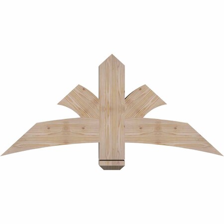 Ekena Millwork Davenport Smooth Timber Gable Bracket, Douglas Fir, 48"W x 22"H x 5 1/2"D x 5 1/2"F, 11/12 Pitch GBW048X22X0606DAV00SDF